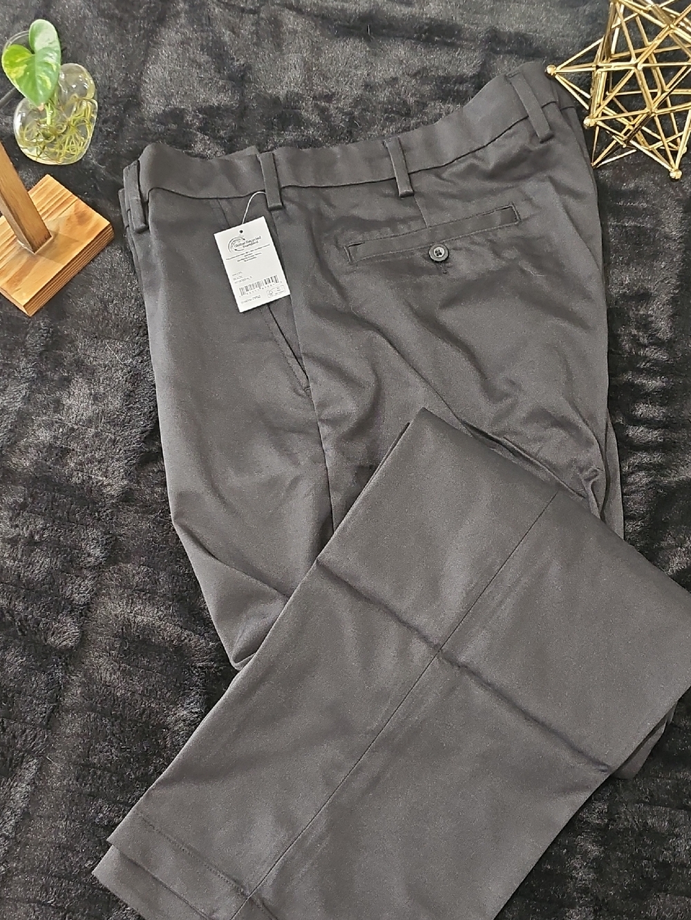 Men's Black Dress Pants - Classic Flat Front